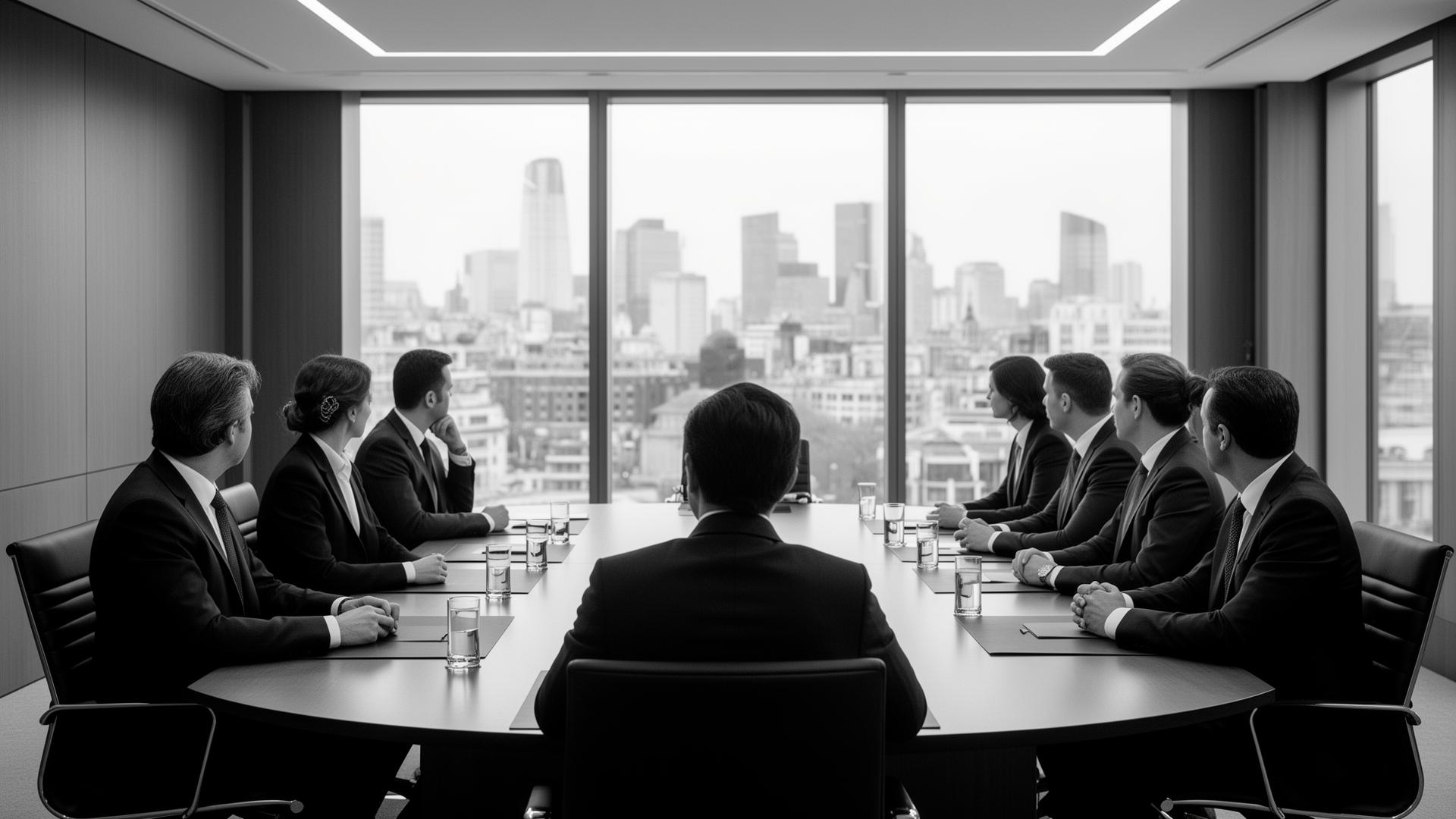 Executive boardroom overlooking London